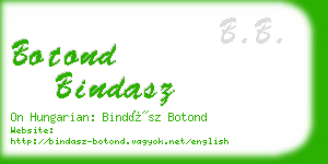 botond bindasz business card